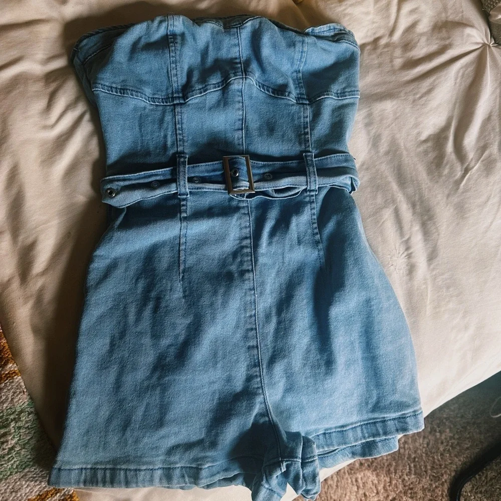 denim romper - Picture 3 of 5